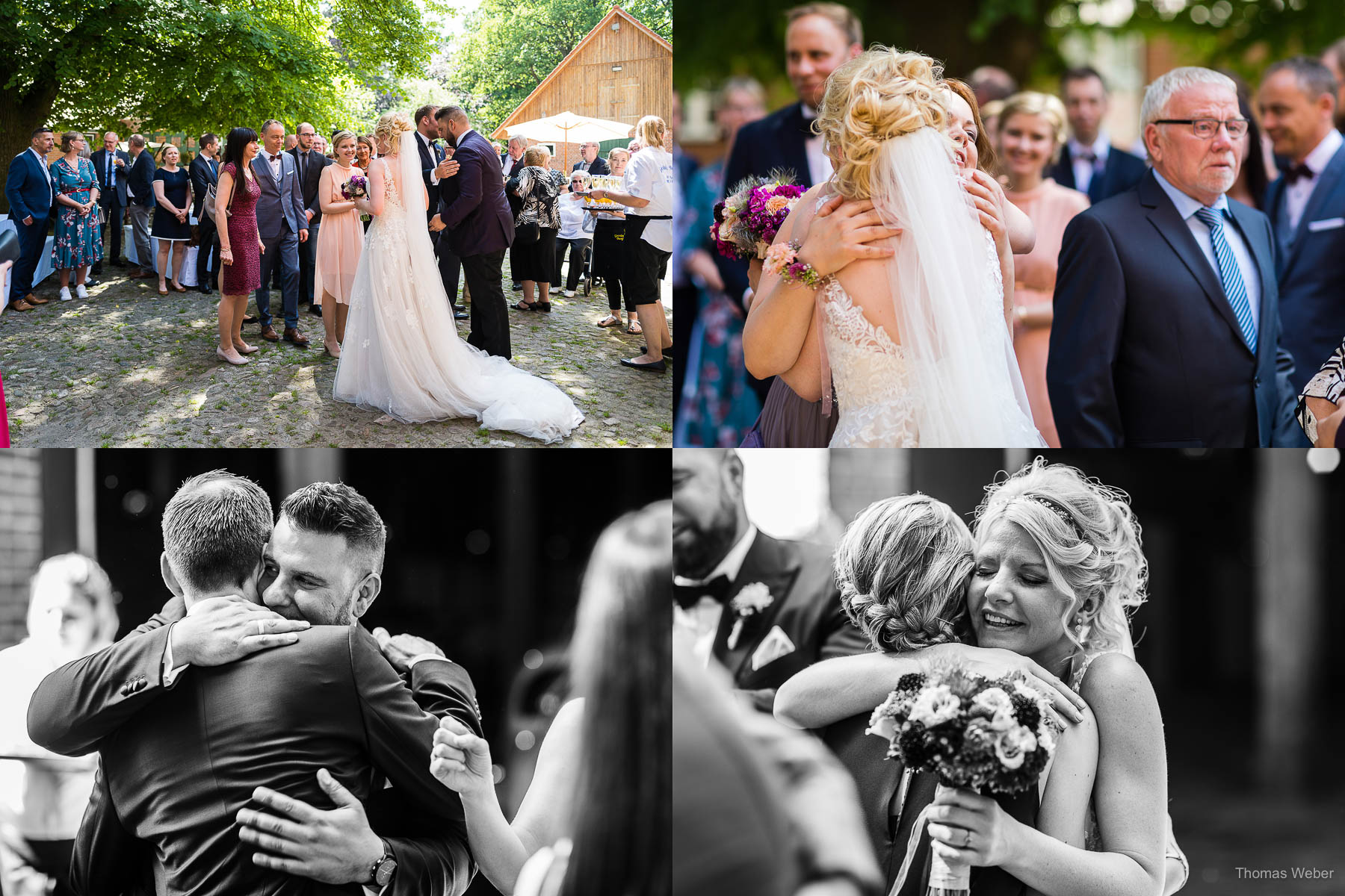 Gratulationen der Hochzeitsgäste nach der Trauung, Hochzeitsfotograf Thomas Weber aus Oldenburg