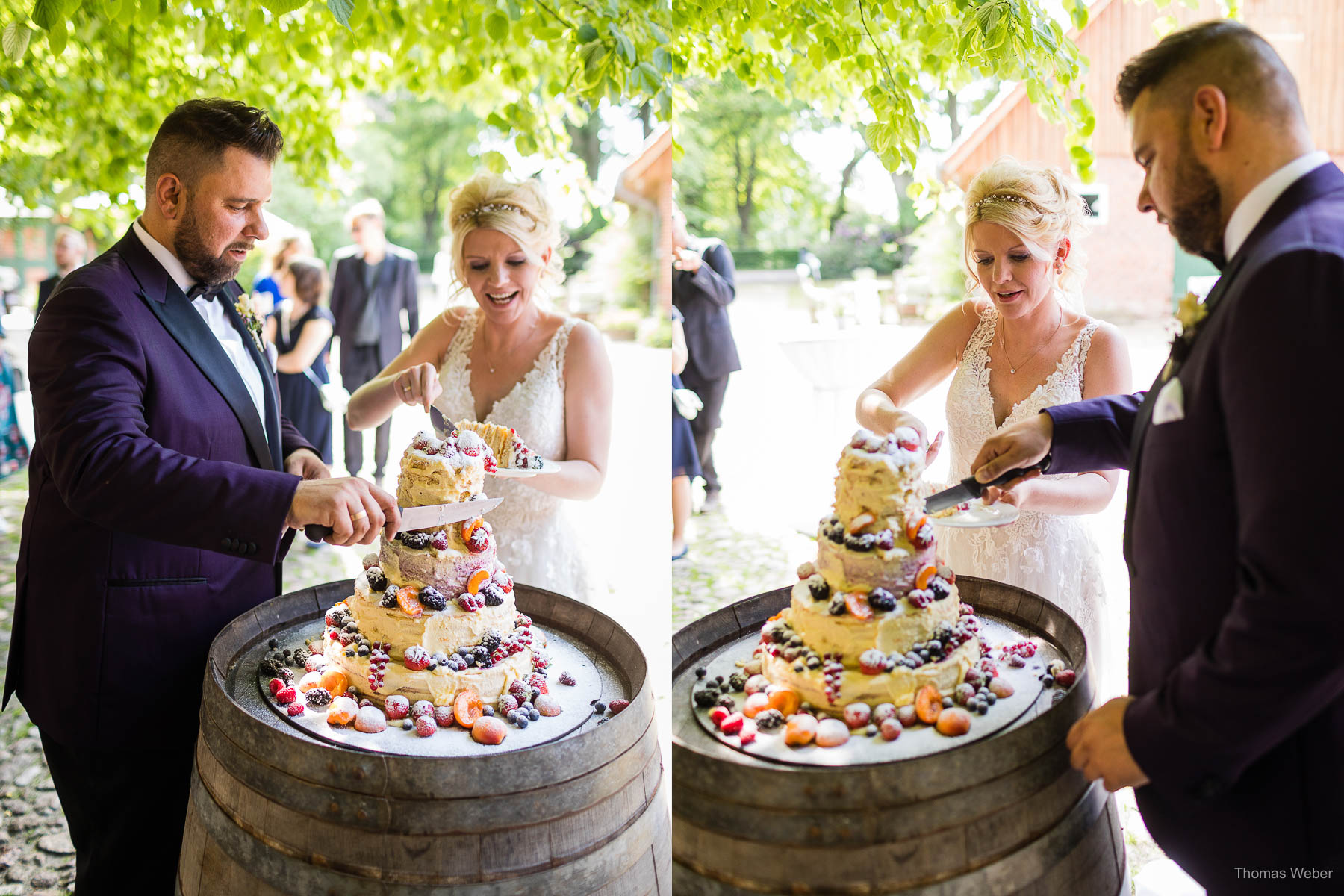 Die wunderschöne und leckere Hochzeitstorte, Hochzeitsfotograf Thomas Weber aus Oldenburg