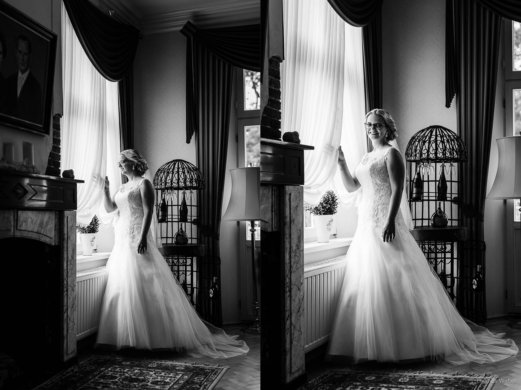 Anziehen des Hochzeitskleides, Hochzeitsfotograf Oldenburg, Thomas Weber